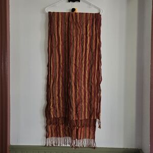 Striped Red and Orange Scarf